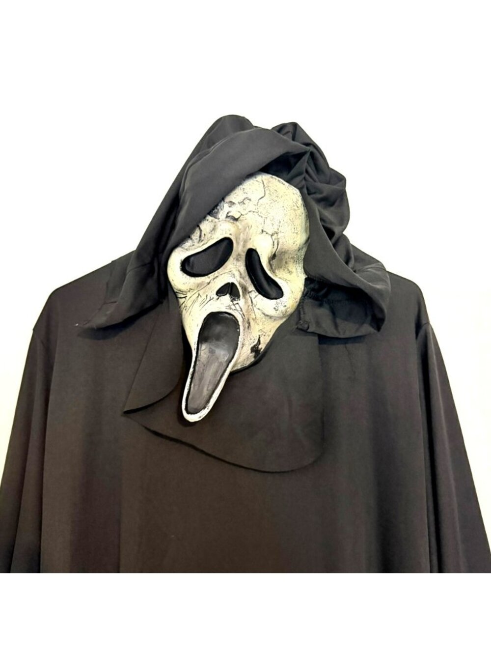 Ghostface Scream Halloween Costume Mask Hooded Robe Teen Size (14/16) Black